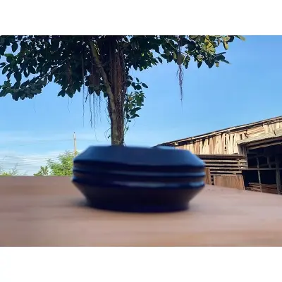 Picture of 5 Inch Colorful Ashtray Wooden 1 Pcs- Wooden Round Shape AshTray for Smart Home and Office - Smoking Ashtray - Blue