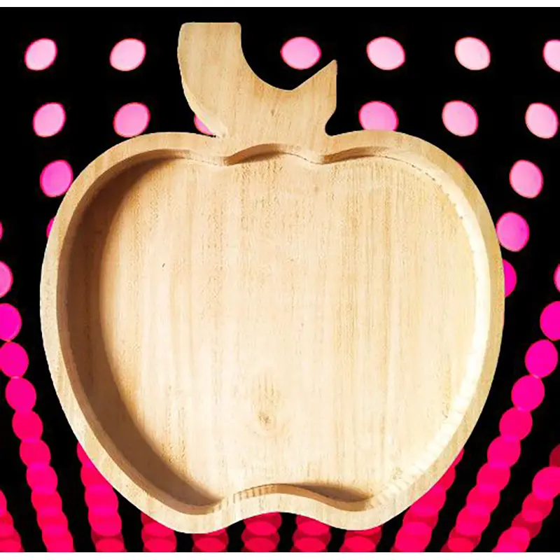 Picture of Styleish Wooden Tray /Wooden Plate/Baby Plate for Serving Food ( Apple Shaped ) - Multicolor