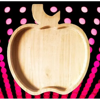 Picture of Styleish Wooden Tray /Wooden Plate/Baby Plate for Serving Food ( Apple Shaped ) - Multicolor