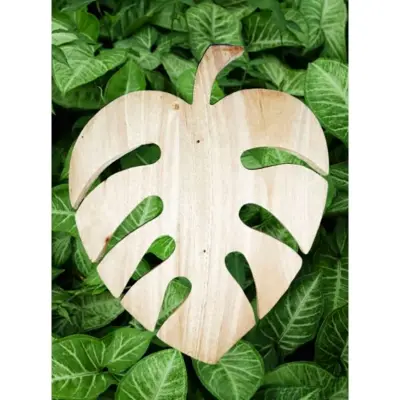Picture of Leaf style High quality 100%Teak Cutting Board /Wall Decoration Wallmate/Tea Serving Tray - Multicolor