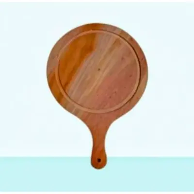Picture of 12 Inches Mahogany Wooden Round Head Pizza Board / Pizza Tray - Multicolor