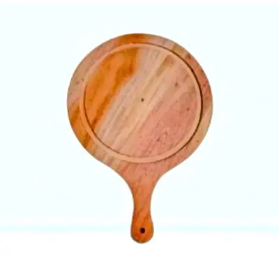 Picture of 10 inches Mahogany Wooden Round Head Pizza Board / Pizza Tray - Multicolor