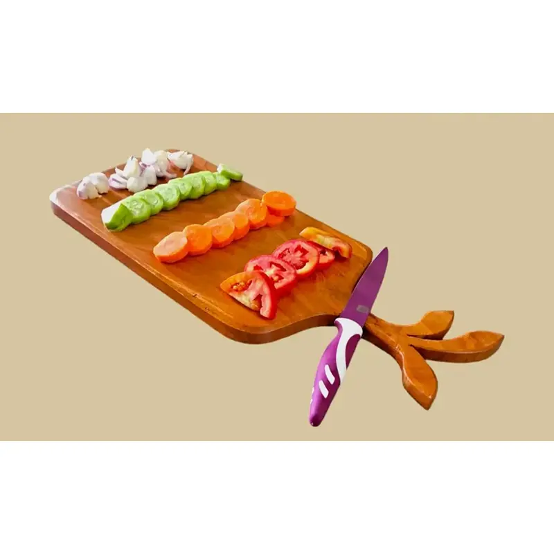 Picture of Custom Size Leaf Style Wooden Chopping Board ( With Polish ) - Multicolor
