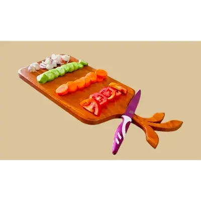 Picture of Custom Size Leaf Style Wooden Chopping Board ( With Polish ) - Multicolor