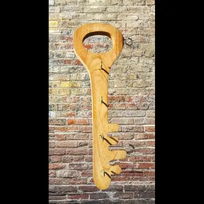 Picture of Wooden Wall Hanging Key Holder with Polish - Multicolor