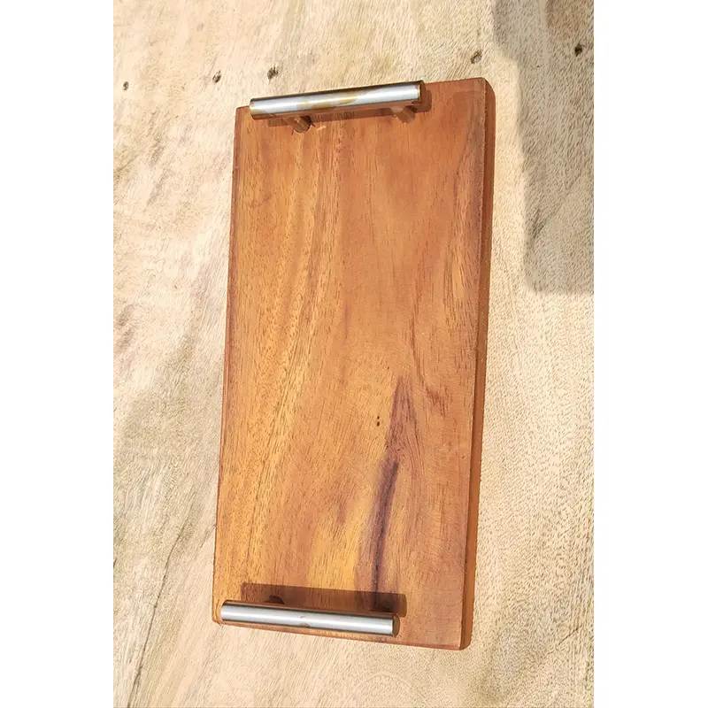 Picture of 12 Inch Long High Quality Wooden Serving Tray with Small Handle 1pcs - Multicolor