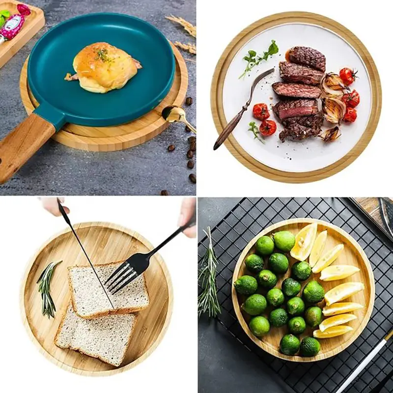 Picture of High Quality Wooden Simple Style Big Size Plate Tray ( 14 Inch ) - Multicolor