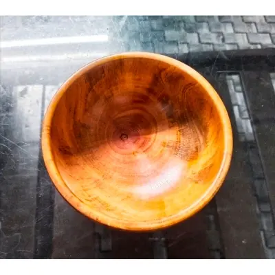 Picture of 1 PCS Small Size 4 inch  Wooden Dish Salt Vinegar Sauce Flavor Spices bowl Dinner Breakfast Bowl  Condiment Cup Kitchen Utensils Anti-Fall Seasoning Dish - Multicolor