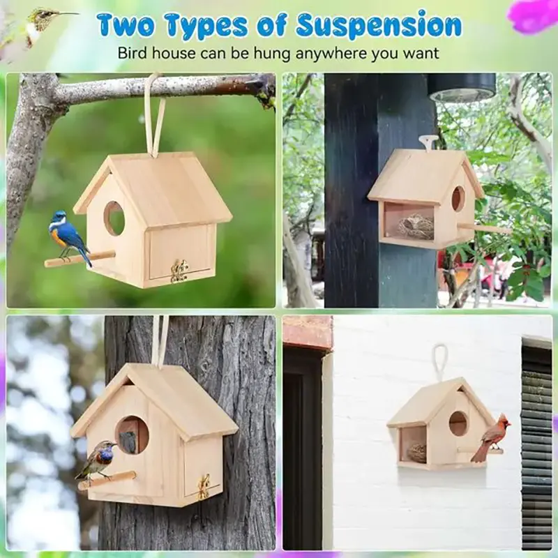 Picture of Wooden Home Style Birds Nest - Multicolor