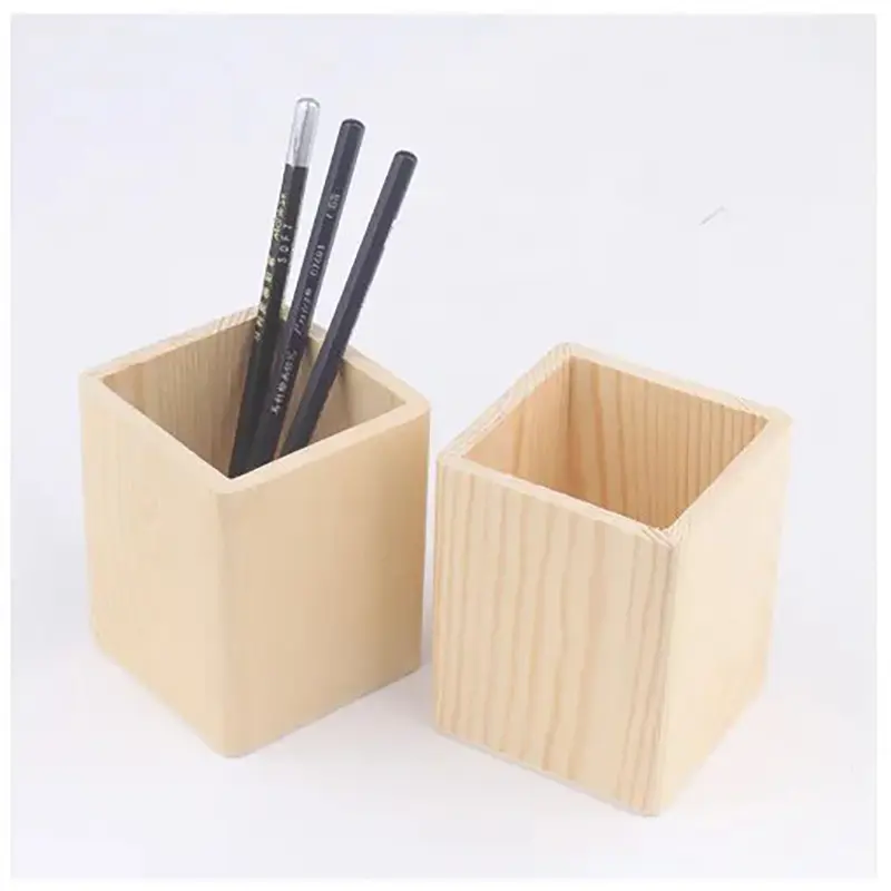 Picture of Wooden Pen Holder  1 Pcs - Multicolor