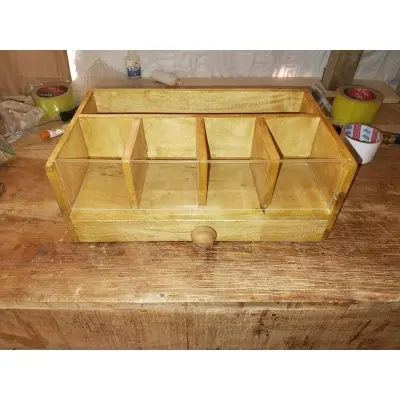 Picture of Coffee and Tea Organizer for Countertop with Drawer Coffee Organizer - Multicolor