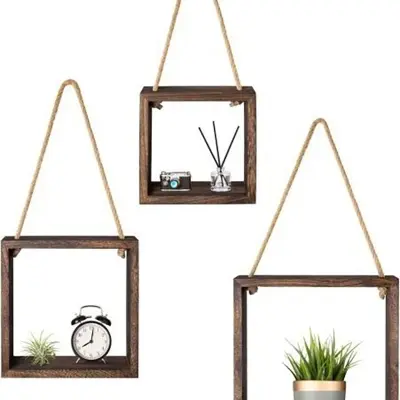 Picture of Hanging Square Floating Shelves 1 PCS - Grey