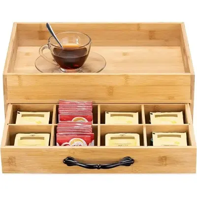 Picture of High Quality European  Wooden Tea Bag Organizer Drawer Natural Wooden Tea Bag Organizer Storage Box - Multicolor
