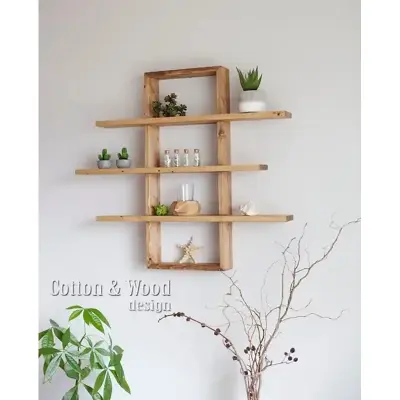 Picture of European Wooden Wall Hanging Rack for Room decoration - Multicolor