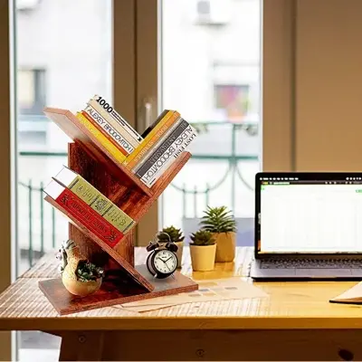 Picture of small size wooden  shelf with unique design - Multicolor