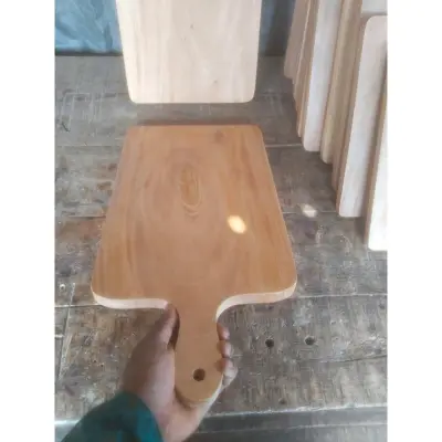 Picture of high quality wooden big size chopping board with handle (10inch by 20 inch ) - Multicolor