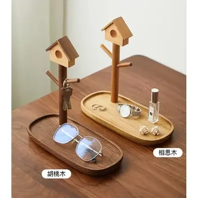 Picture of wooden key storage simple watch bracelet holder  wood finishing - Multicolor