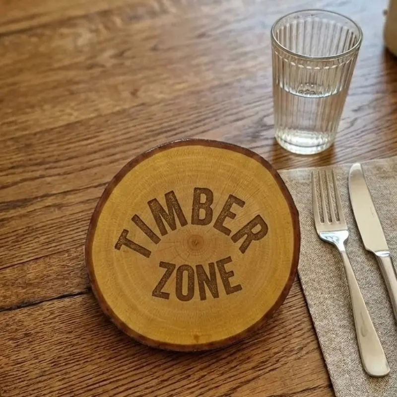 Picture of hot selling natural wooden slices tray mahogany wood popular wood coaster made by Timber zone ( 5 inch ) - Multicolor