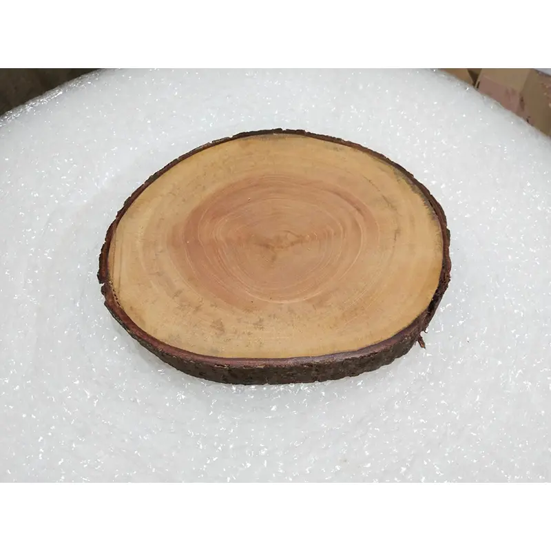 Picture of mahogany Wooden Slice Tea Tray, chopping board - Rustic Tea Tray Made Of Natural Wood, ( 7 inch ) - Multicolor