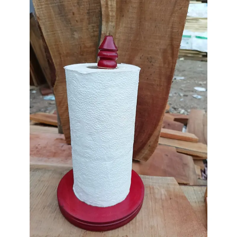 Picture of Wooden colorful  Kitchen Tissue Holder for home one stick ( red color ) - Red