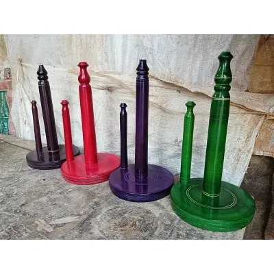 Picture of Wooden colorful Kitchen Tissue Holder napkin holder  for home (2 stick with  red color ) - Red