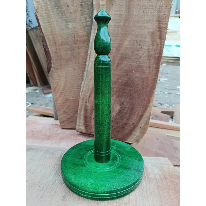 Picture of colorful Wooden Kitchen Tissue Holder for home ( 2 stick green color ) - Green