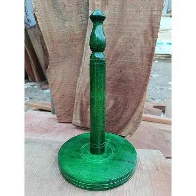 Picture of colorful Wooden Kitchen Tissue Holder for home ( 2 stick green color ) - Green