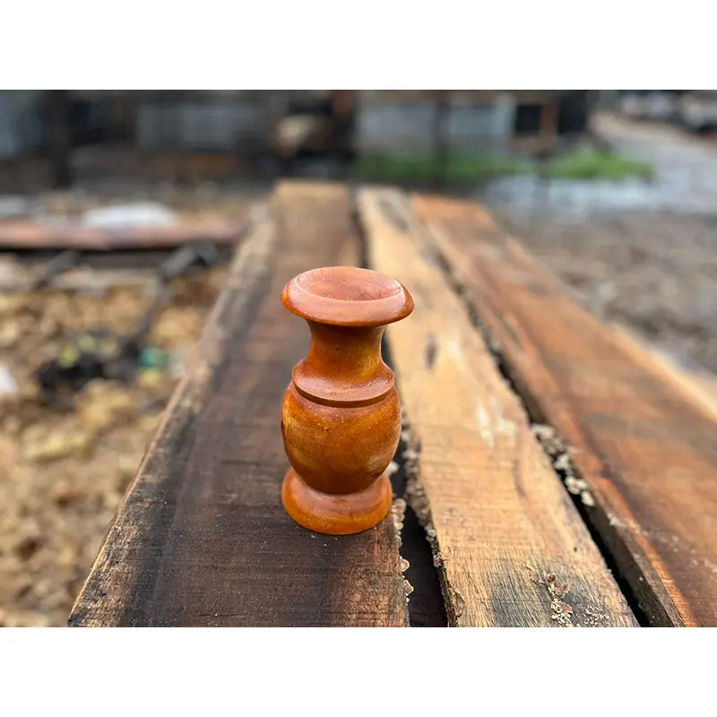 Picture of wooden colorful flower vase for restaurant office and home ( 7 inch )