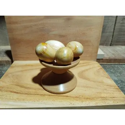 Picture of Wooden baby toys set  , wooden small  egg set - Showpiece ( 4 pieces egg with stand ) - Multicolor