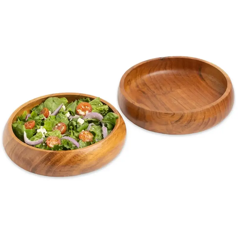 Picture of Wholesale Small Acacia Wood Dessert Bowls for Dipping Condiments Nuts Ice Cream Snacks Sauce Dips , wooden curve  bowl ( 6 inch ) - Multicolor