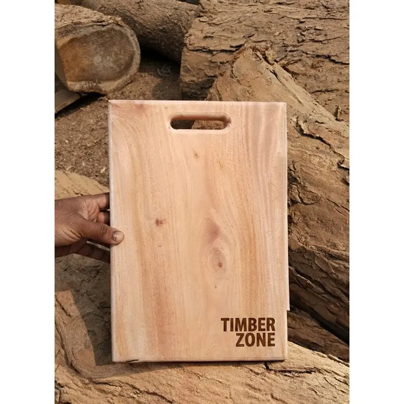 Picture of ( 10 inch * 14 inch ) mahogany wooden chopping board , wooden side curved design cutting board - Multicolor