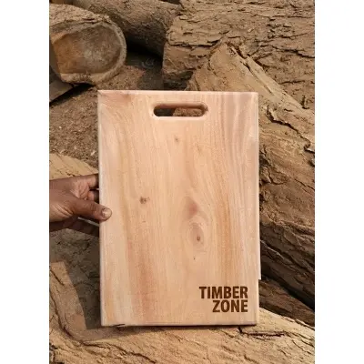 Picture of ( 10 inch * 14 inch ) mahogany wooden chopping board , wooden side curved design cutting board - Multicolor