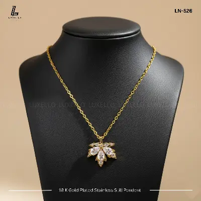 Picture of Maple leaf white Pendant | 2 Years Colour Guaranteed Golden