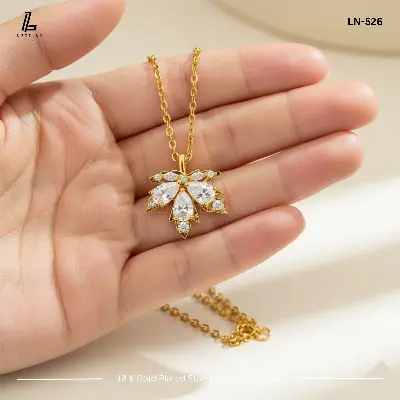 Picture of Maple leaf white Pendant | 2 Years Colour Guaranteed Golden