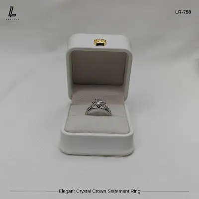 Picture of Elegant Silver Crown Statement Ring | 6 Months Color Guaranteed Silver
