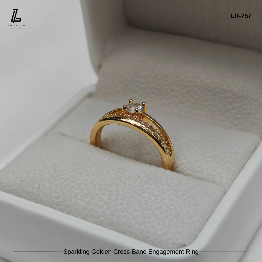 Picture of Luxury Dual-Band Golden Ring | 6 Months Color Guaranteed Golden