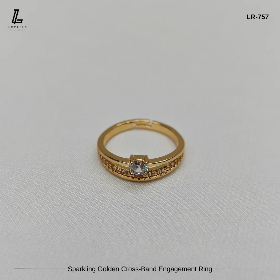 Picture of Luxury Dual-Band Golden Ring | 6 Months Color Guaranteed Golden