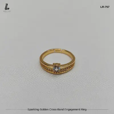 Picture of Luxury Dual-Band Golden Ring | 6 Months Color Guaranteed Golden