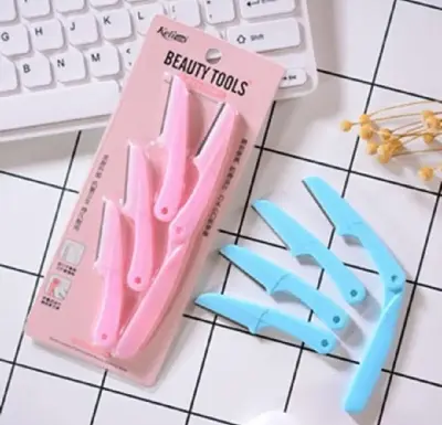Picture of Keli 4pcs (Blue & Pink) Eyebrow Razor Pack Foldable Eyebrow Facial Hair Removal, Shaper, and Trimmer. - Multicolor