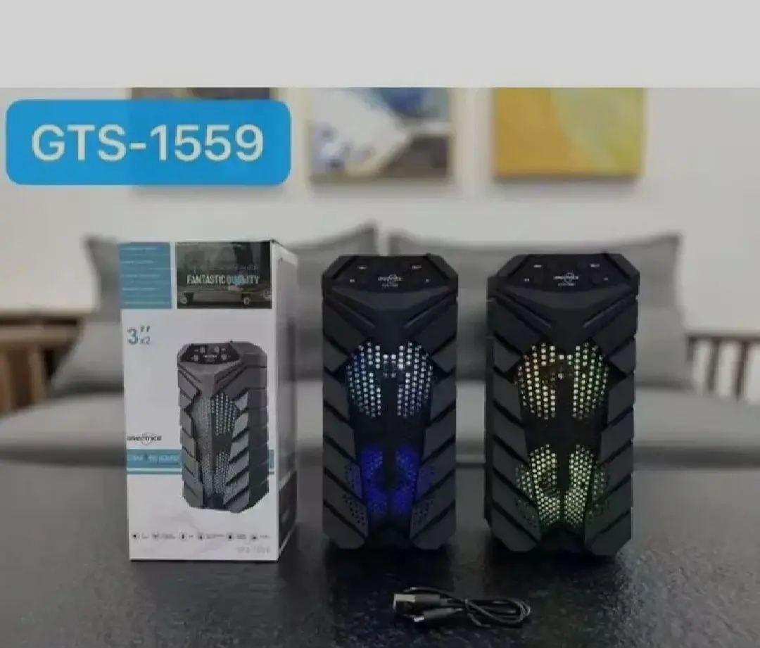 Picture of GTS-1559 Portable Wireless Dual 3 Inch Speaker Outdoor Mp3 Music Player Rechargeable With FM Radio USB TF TWS