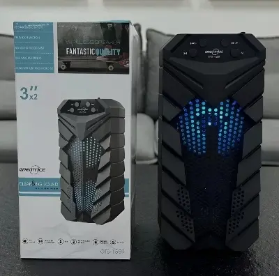 Picture of GTS-1559 Portable Wireless Dual 3 Inch Speaker Outdoor Mp3 Music Player Rechargeable With FM Radio USB TF TWS