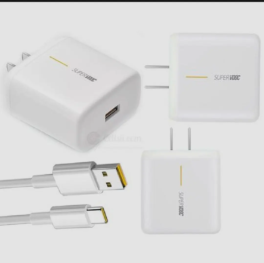 Picture of Real Me SUPER VOOC CHARGER 65W Power adapter Kit 5V - 2A / 10V - White