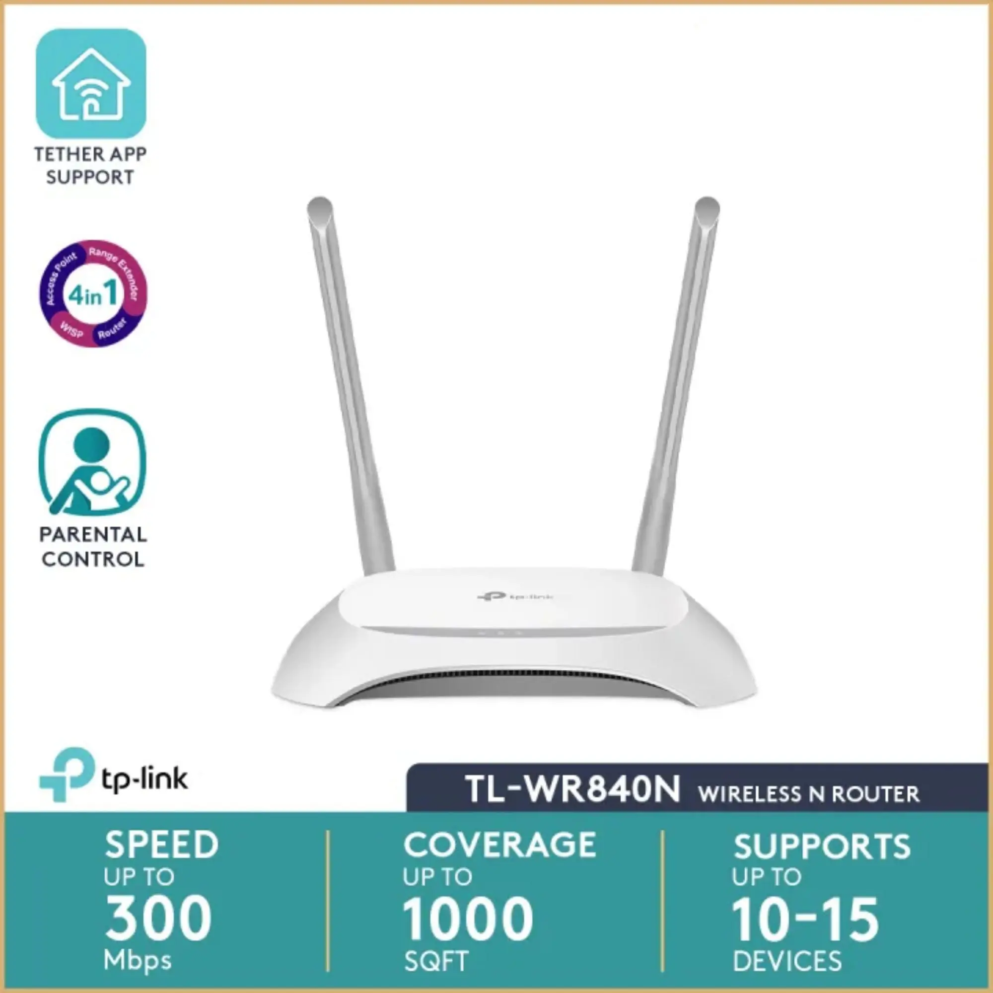 Picture of TL-WR840N 300Mbps Wireless N Router.  - White