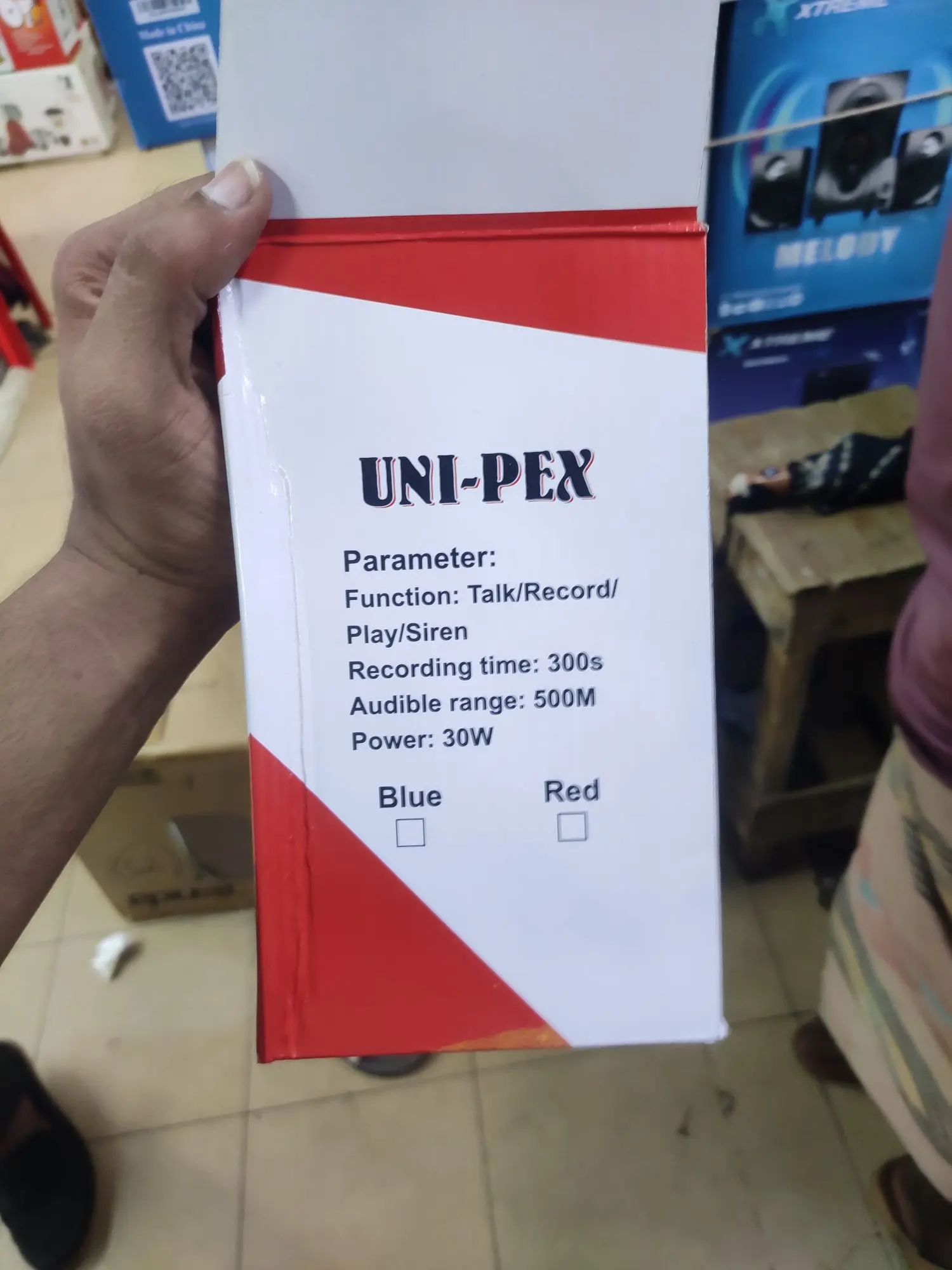 Picture of Hand Mike Handheld Lithium Megaphone 619U with built-in siren - Blue