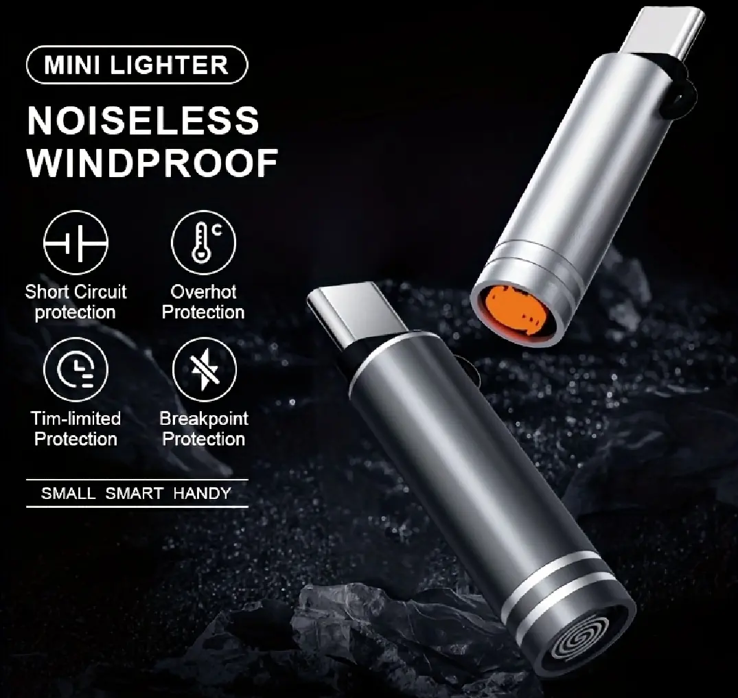 Picture of Type-C OTG Blowing Lighter - Plug & Blow Smokeless Heater for Mobile Use - Multicolor