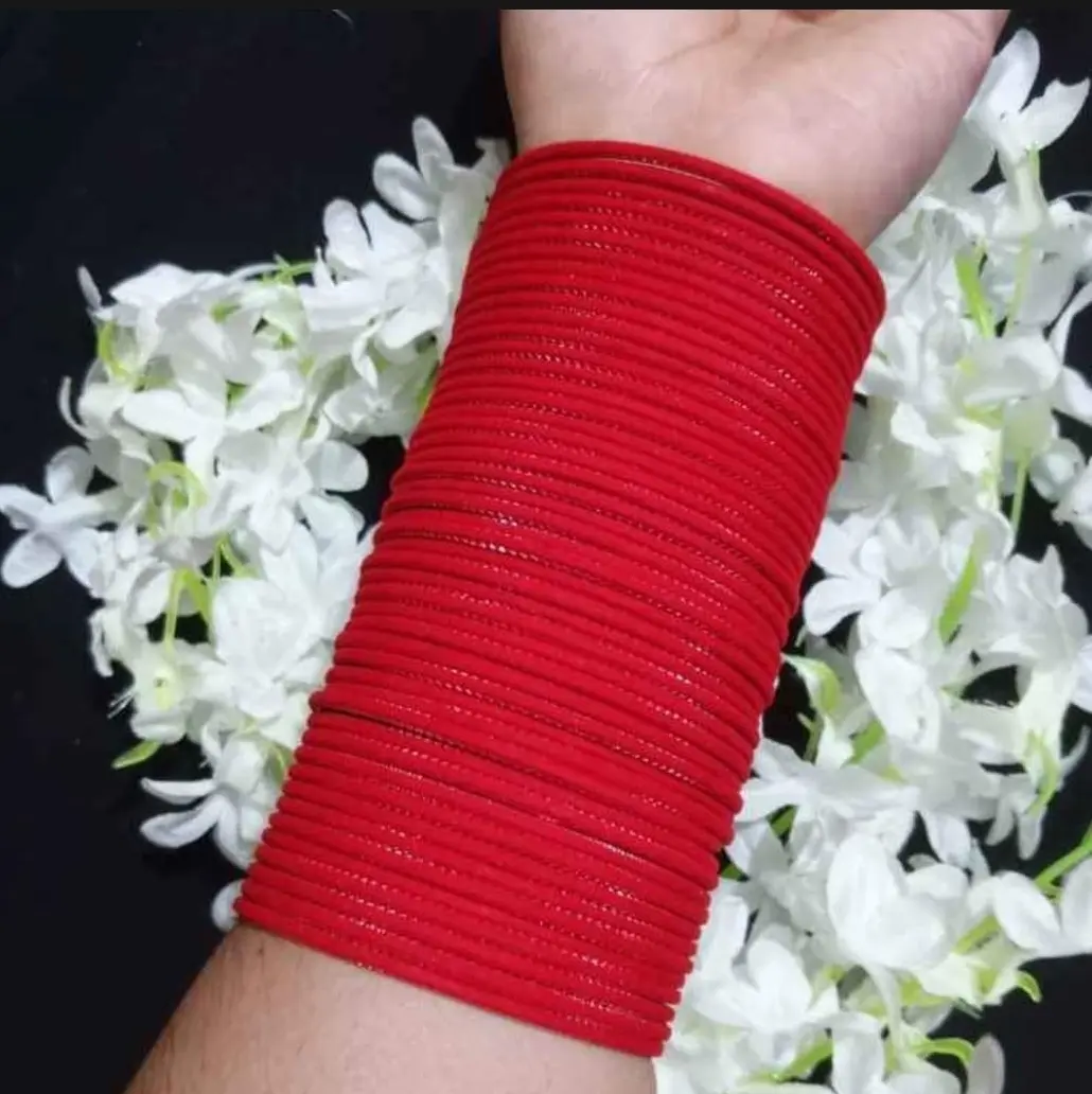 Picture of Metal velvet bangles for women 36 pcs