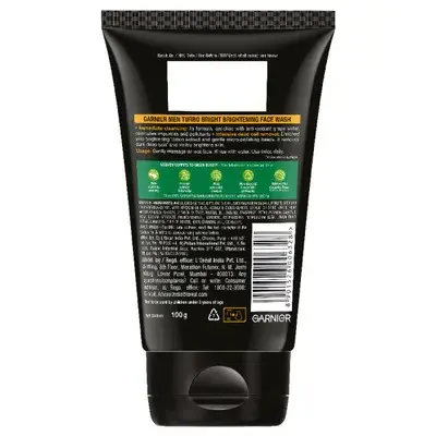 Picture of Indian product Skin care Garnier Men Turbo Bright face wash used for male - 100 ml