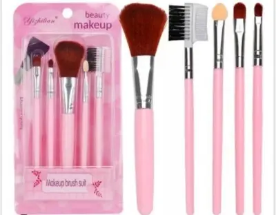 Picture of 05 pcs set Synthetic Bristles Mackup Brushes Set, Makeup Kit For Girls And Women For Daily Use 5pcs