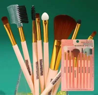 Picture of 9 PCS Makeup Brush Set Premium Synthetic Foundation Powder Concealers Eye shadows Blush Makeup Brushes - Pink
