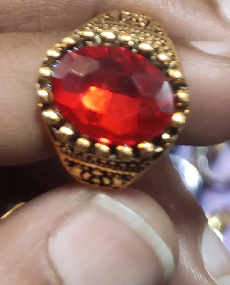 Picture of Handmade Sterling Silver Mens Ring: Ottoman Ruby Ring - Red